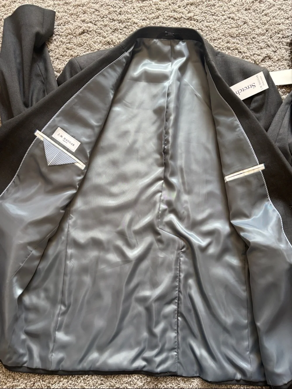 J.M. Haggar Men's Classic Fit Stretch Suit Jacket in Dark Gray Heather